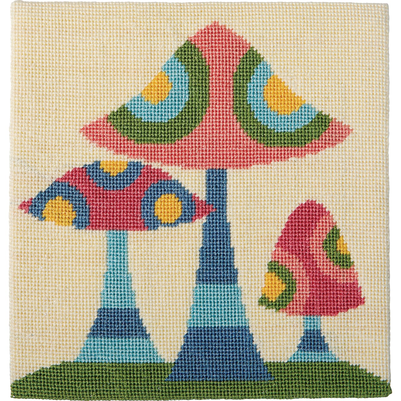 8" x 8" Retro Mushrooms Needlepoint Kit by Loops & Threads®